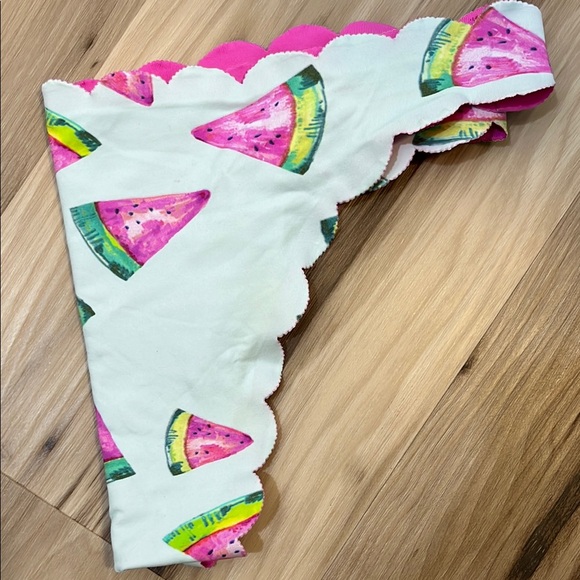 Watermelon Print Scalloped Bikini Bottoms - Picture 6 of 7